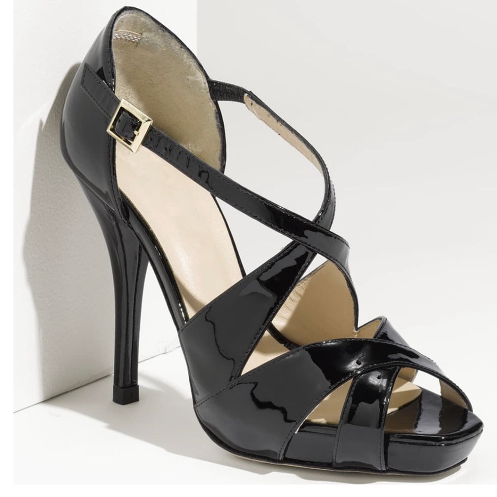 LK Bennet ‘Sandy’ Black Patent Sandal